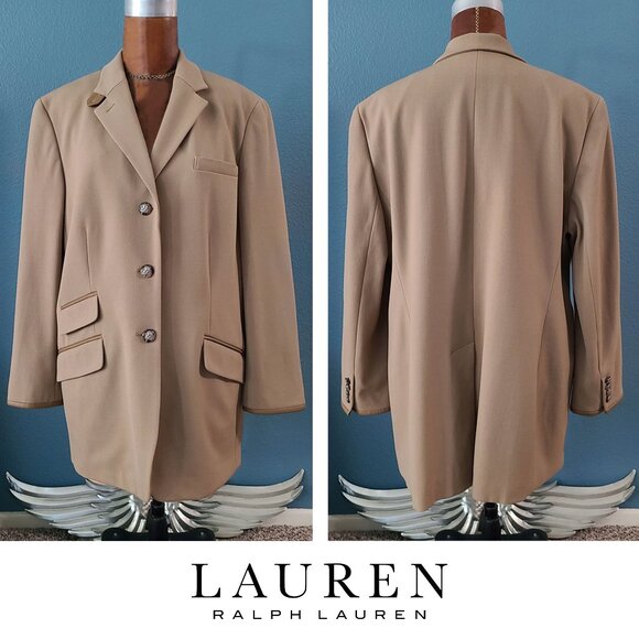 LAUREN RALPH LAUREN ~ Vintage Camel Blazer ~ 16W Very Good! - Picture 13 of 13